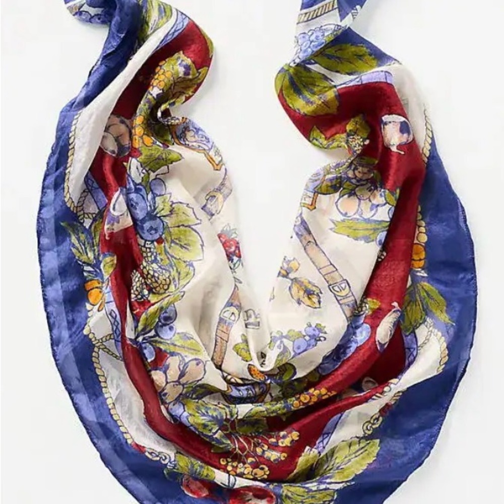 Anthropologie 100% Silk Print Scarf